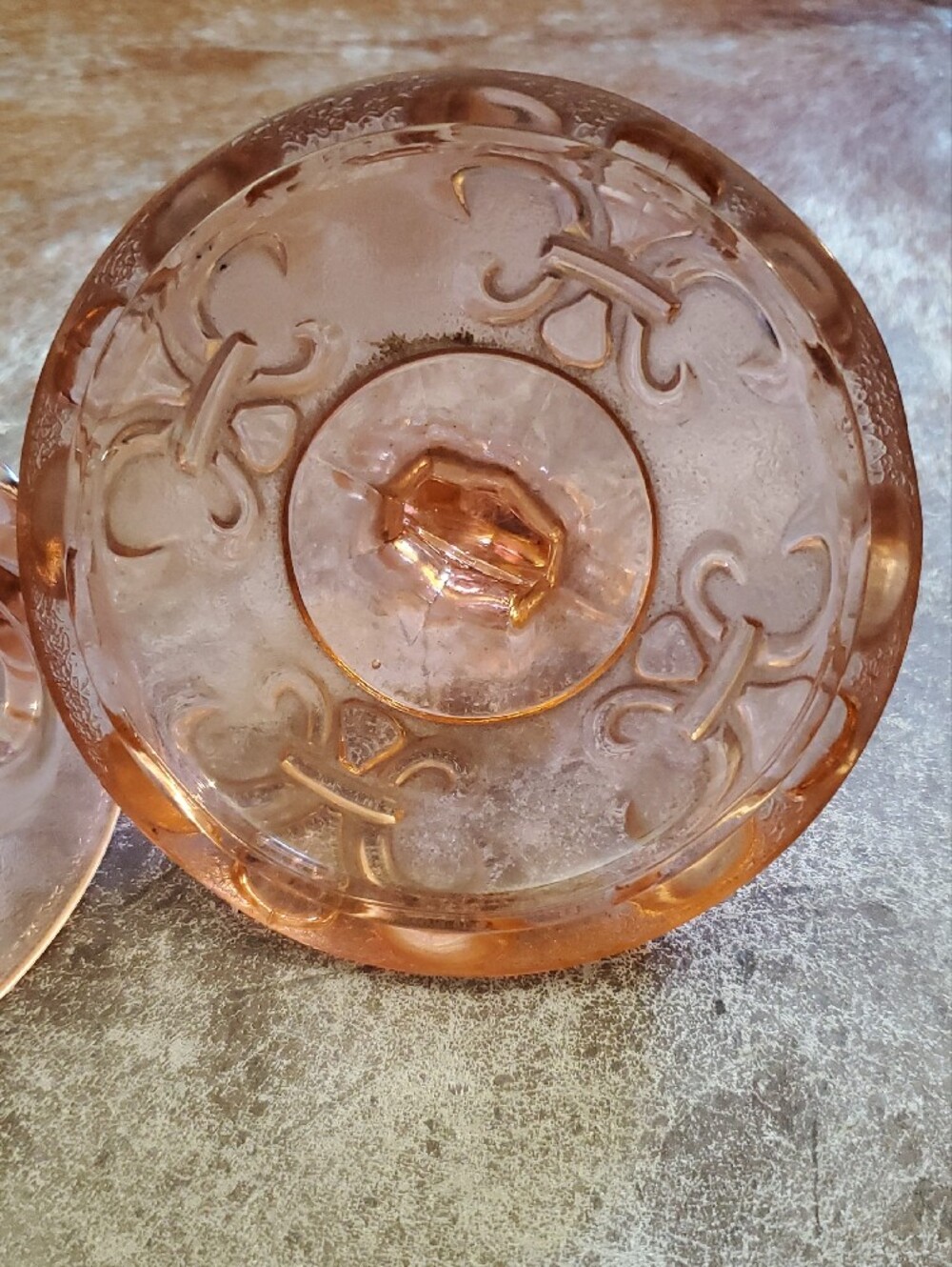 Vintage Pink Glass Decorative Trinket Jar - Picture 5 of 7